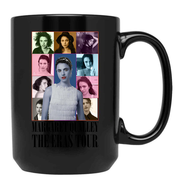 Margaret Qualley The Eras Tour Black Coffee Mug, Gift Coffee Mug
