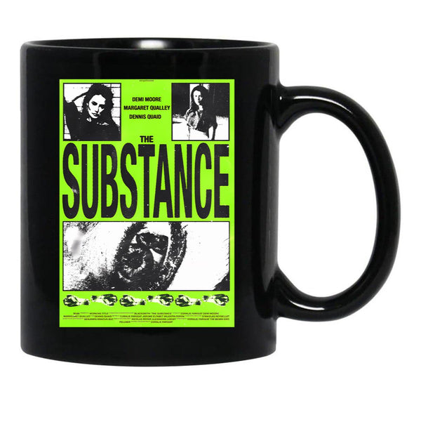 Retro Poster Of The Substance Movie Black Coffee Mug, Gift Coffee Mug - Black