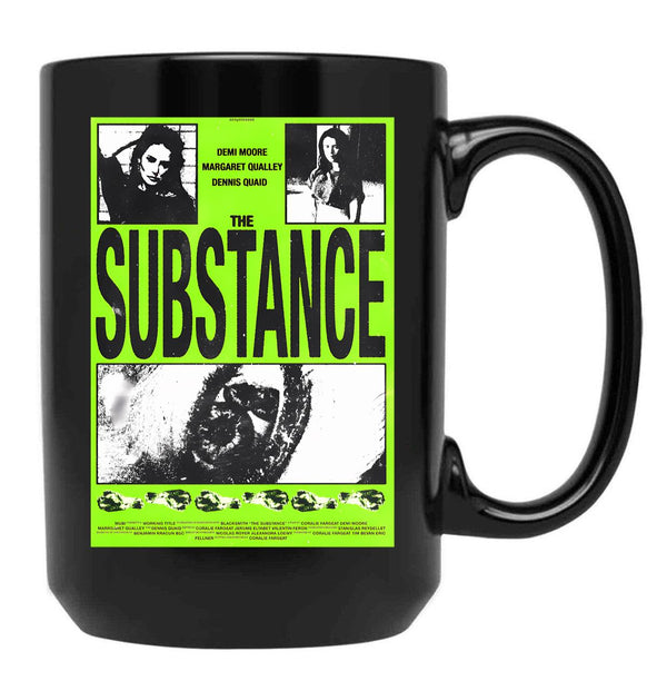 Retro Poster Of The Substance Movie Black Coffee Mug, Gift Coffee Mug