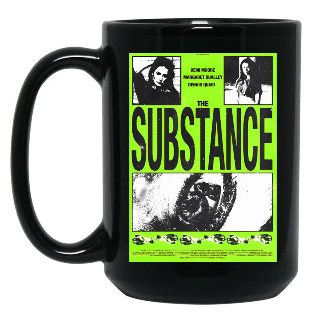 Retro Poster Of The Substance Movie Black Coffee Mug, Gift Coffee Mug