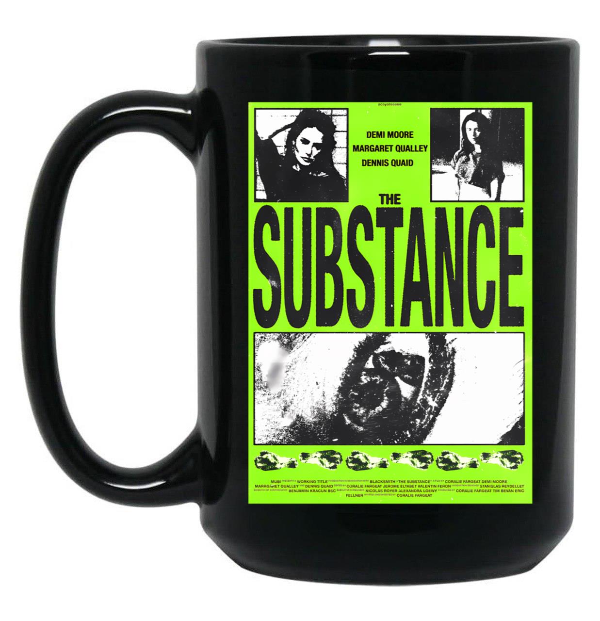 Retro Poster Of The Substance Movie Black Coffee Mug, Gift Coffee Mug