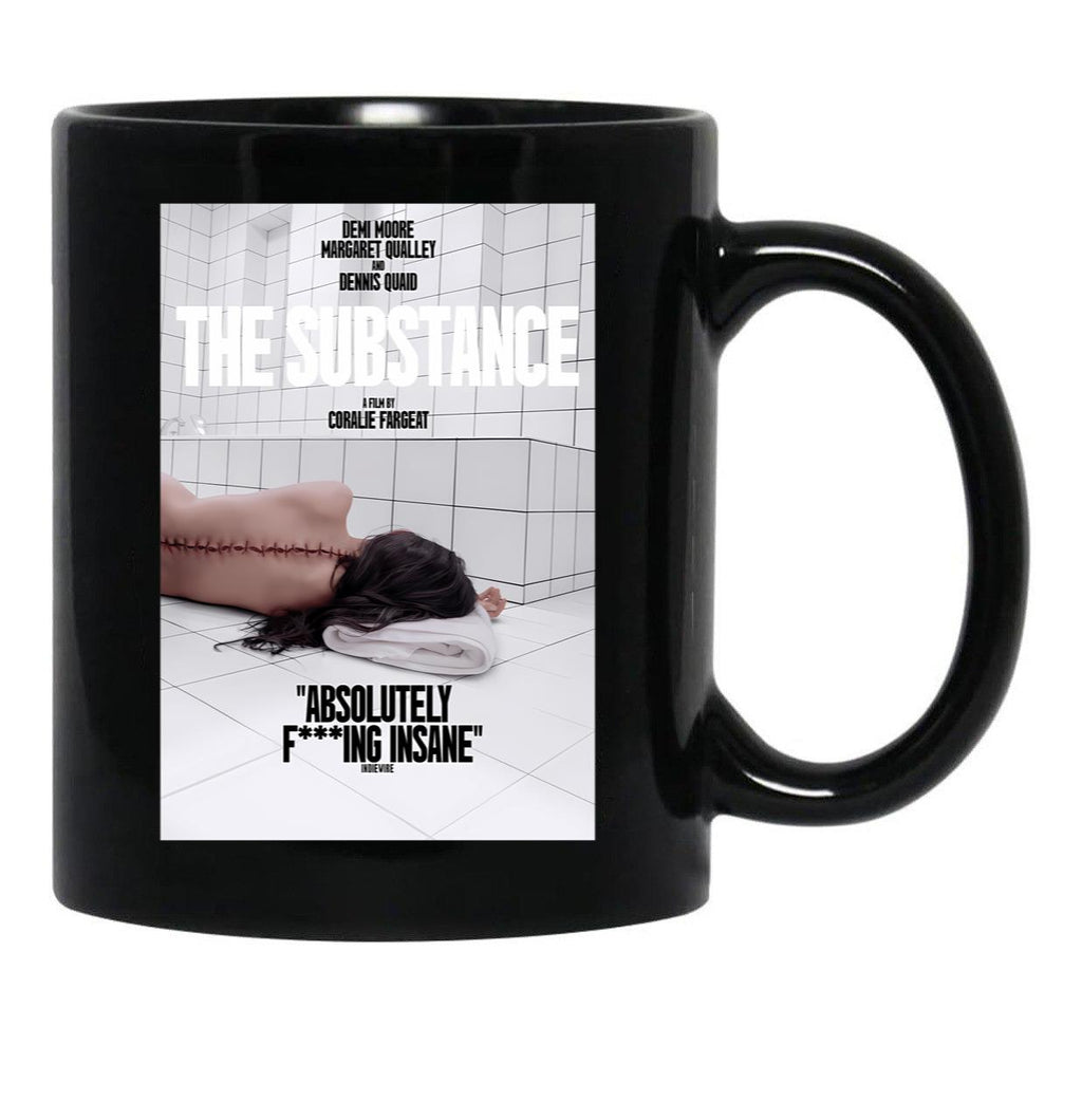 The Substance Retro Movie Black Coffee Mug, Gift Coffee Mug - Black