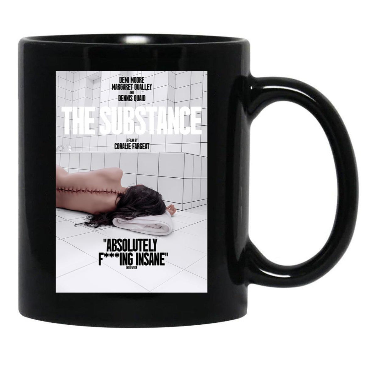 The Substance Retro Movie Black Coffee Mug, Gift Coffee Mug - Black