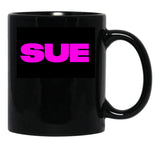 Substance Sue Black Coffee Mug, Gift Coffee Mug - Black
