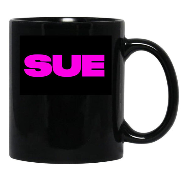 Substance Sue Black Coffee Mug, Gift Coffee Mug - Black