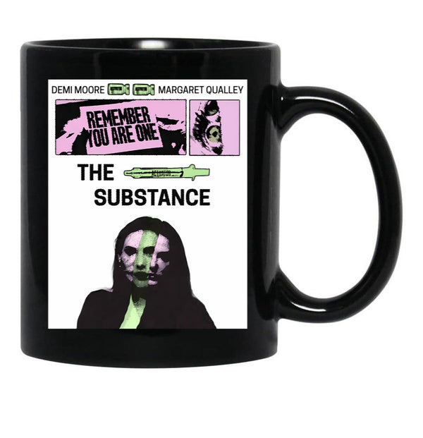 Substance Retro Poster Black Coffee Mug, Gift Coffee Mug - Black