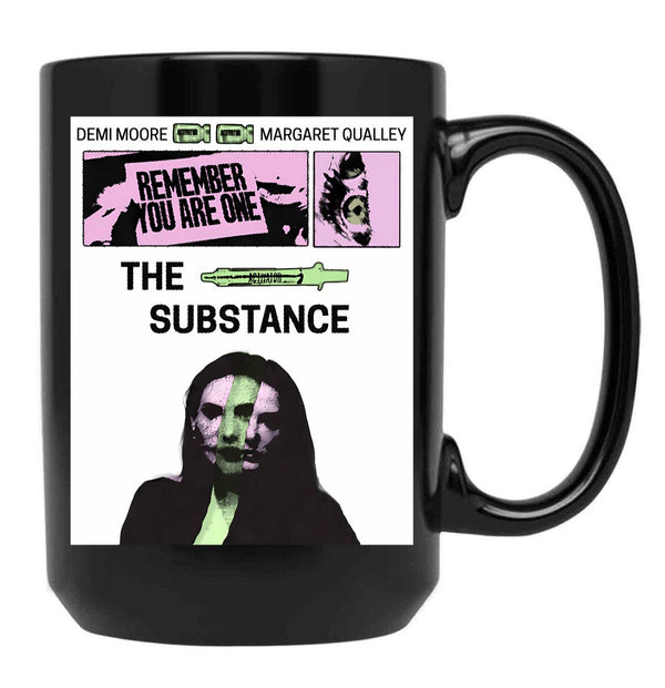 Substance Retro Poster Black Coffee Mug, Gift Coffee Mug