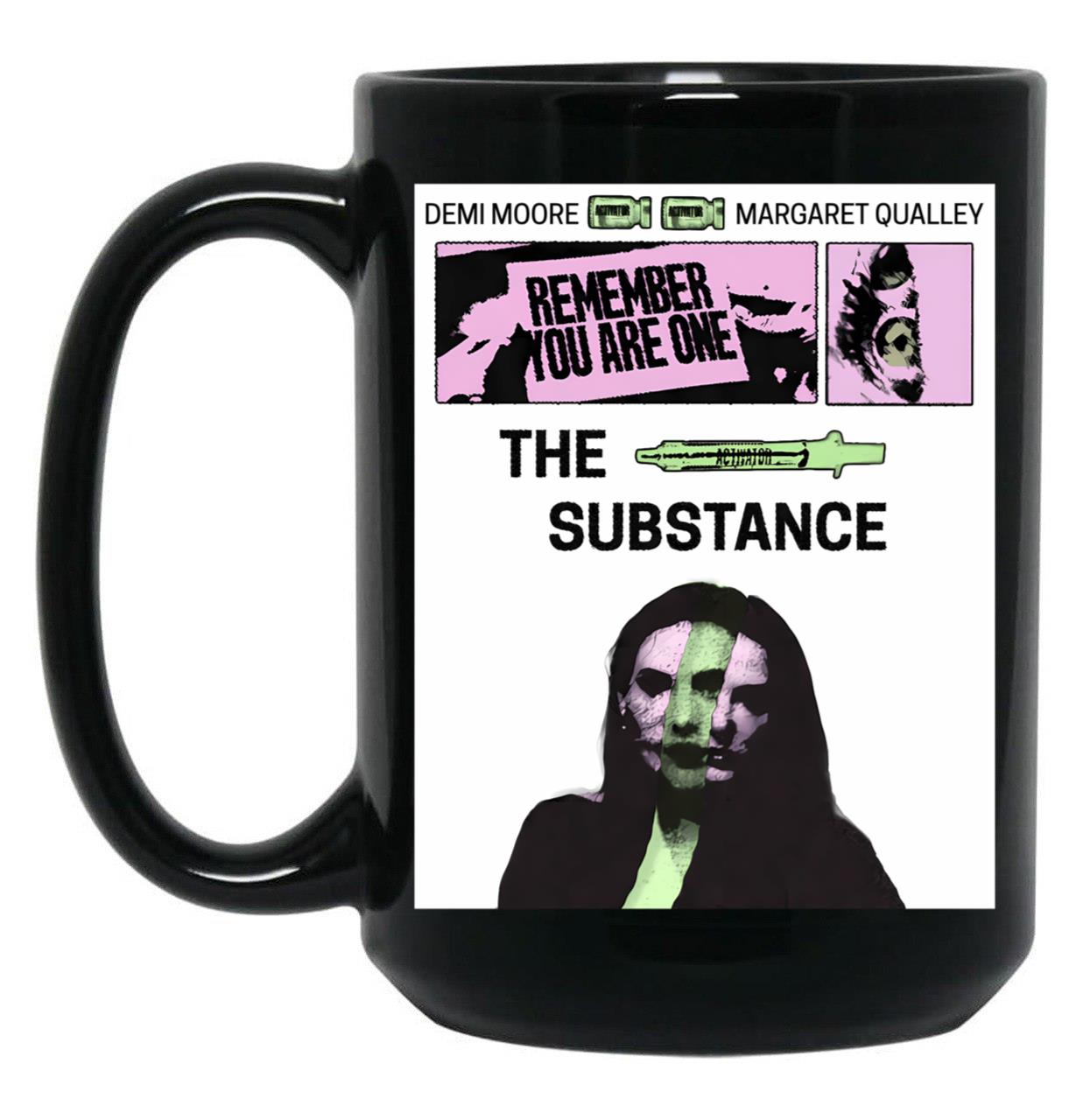 Substance Retro Poster Black Coffee Mug, Gift Coffee Mug