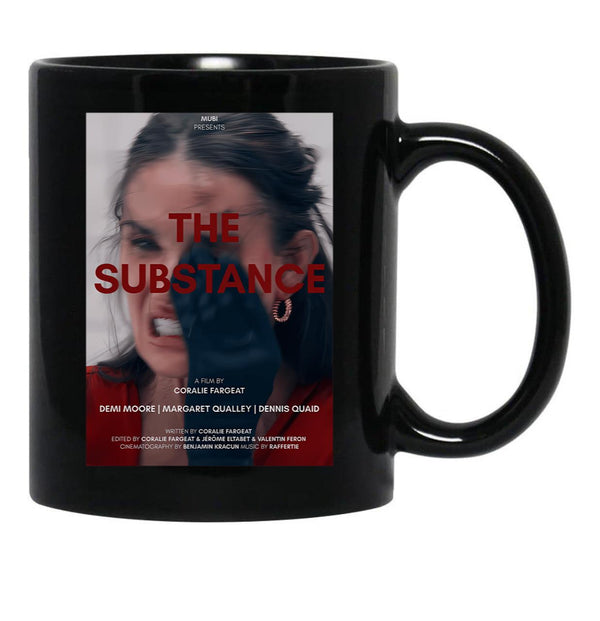 The Substance Movie Poster Black Coffee Mug, Gift Coffee Mug - Black