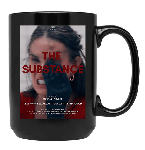 The Substance Movie Poster Black Coffee Mug, Gift Coffee Mug