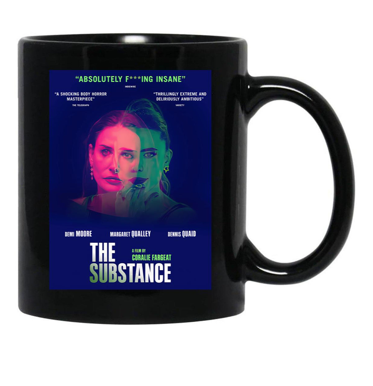 Vintage The Substance Movie Black Coffee Mug, Gift Coffee Mug - Black