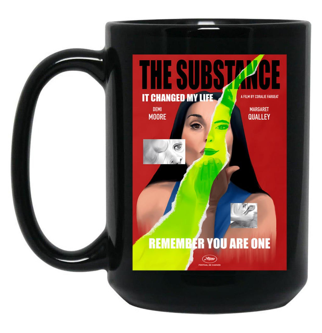 The Substance Horror Movie Poster Black Coffee Mug, Gift Coffee Mug