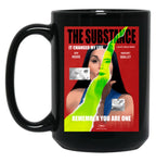 The Substance Horror Movie Poster Black Coffee Mug, Gift Coffee Mug