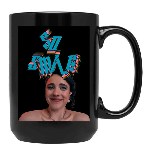 So Smile Black Coffee Mug, Gift Coffee Mug