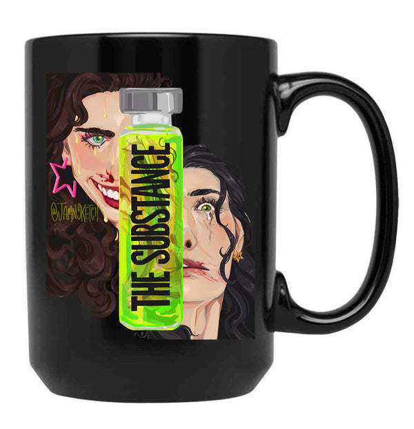 The Substance Inspired Art Black Coffee Mug, Gift Coffee Mug