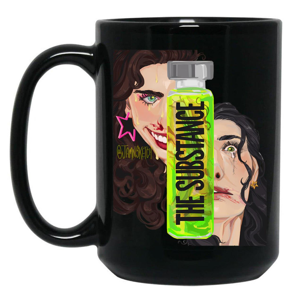 The Substance Inspired Art Black Coffee Mug, Gift Coffee Mug