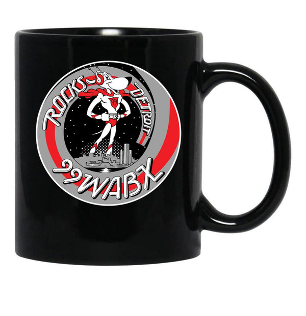 99 Wabx Rocks Detroit Retro Radio Station Design Black Coffee Mug, Gift Coffee Mug - Black