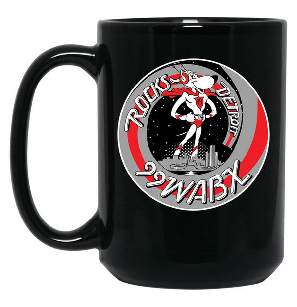 99 Wabx Rocks Detroit Retro Radio Station Design Black Coffee Mug, Gift Coffee Mug - Black