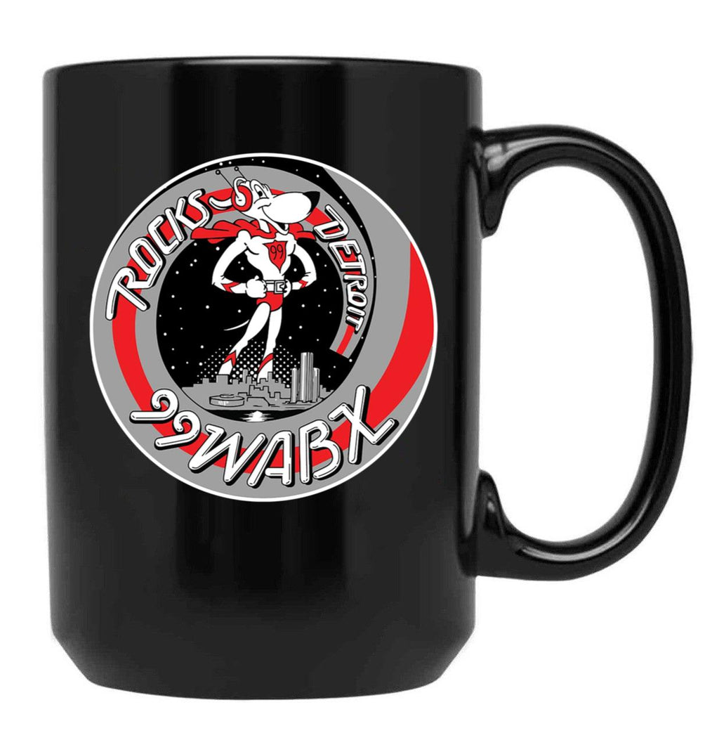 99 Wabx Rocks Detroit Retro Radio Station Design Black Coffee Mug, Gift Coffee Mug