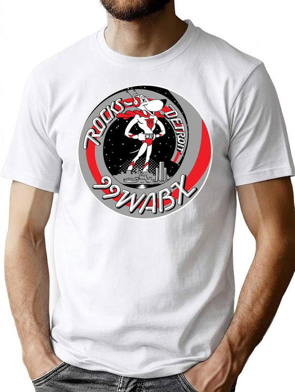 99 Wabx Rocks Detroit Retro Radio Station Design Premium Heavyweight Cotton T-Shirt - White