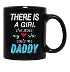 A Girl She Stole My Heart Daughter Black Coffee Mug - Black