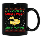 A Lovely Cheese Pizza Shirt Funny Kevin X Mas Black Coffee Mug, Gift Coffee Mug - Black