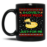 A Lovely Cheese Pizza Shirt Funny Kevin X Mas Black Coffee Mug, Gift Coffee Mug - Black