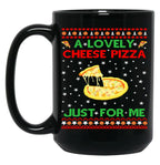 A Lovely Cheese Pizza Shirt Funny Kevin X Mas Black Coffee Mug, Gift Coffee Mug