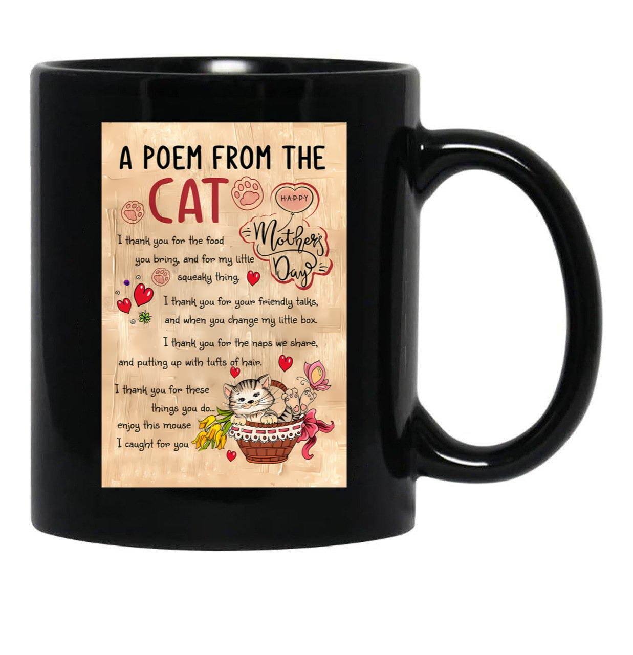 A Poem From The Cat Mother'S Day Cat Lover Black Coffee Mug - Black