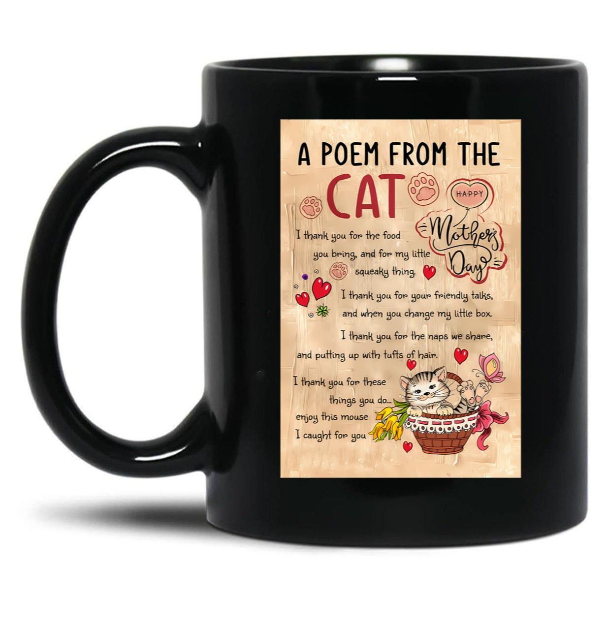A Poem From The Cat Mother'S Day Cat Lover Black Coffee Mug