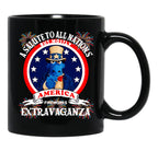 A Salute To All Nations But Mostly America Fireworks Extravaganza Black Coffee Mug, Gift Coffee Mug - Black
