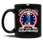 A Salute To All Nations But Mostly America Fireworks Extravaganza Black Coffee Mug, Gift Coffee Mug