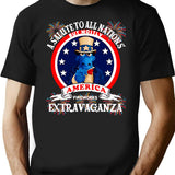 A Salute To All Nations But Mostly America Fireworks Extravaganza Premium Heavyweight Cotton T-Shirt - Black