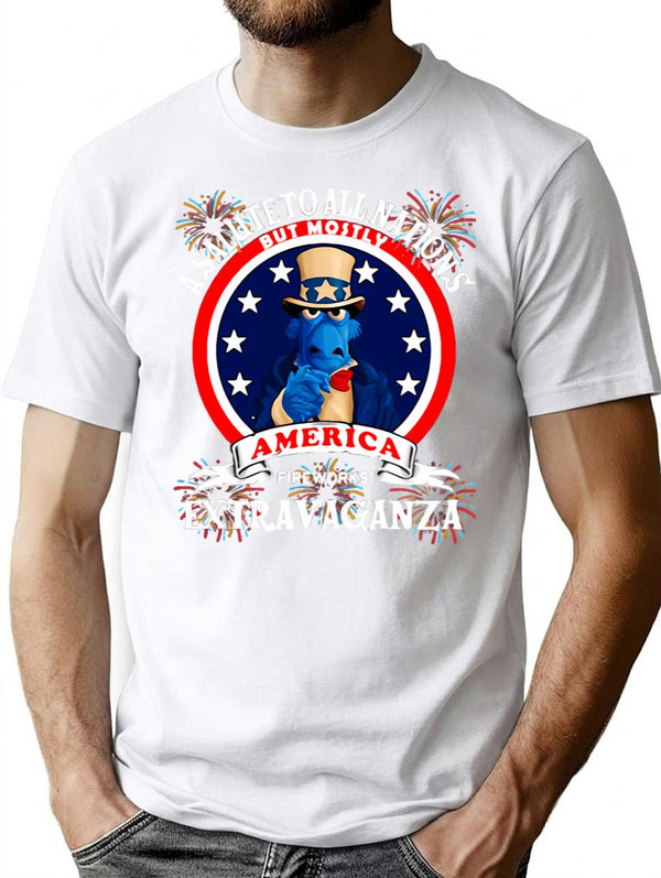A Salute To All Nations But Mostly America Fireworks Extravaganza Premium Heavyweight Cotton T-Shirt - White