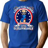 A Salute To All Nations But Mostly America Fireworks Extravaganza Premium Heavyweight Cotton T-Shirt - Blue