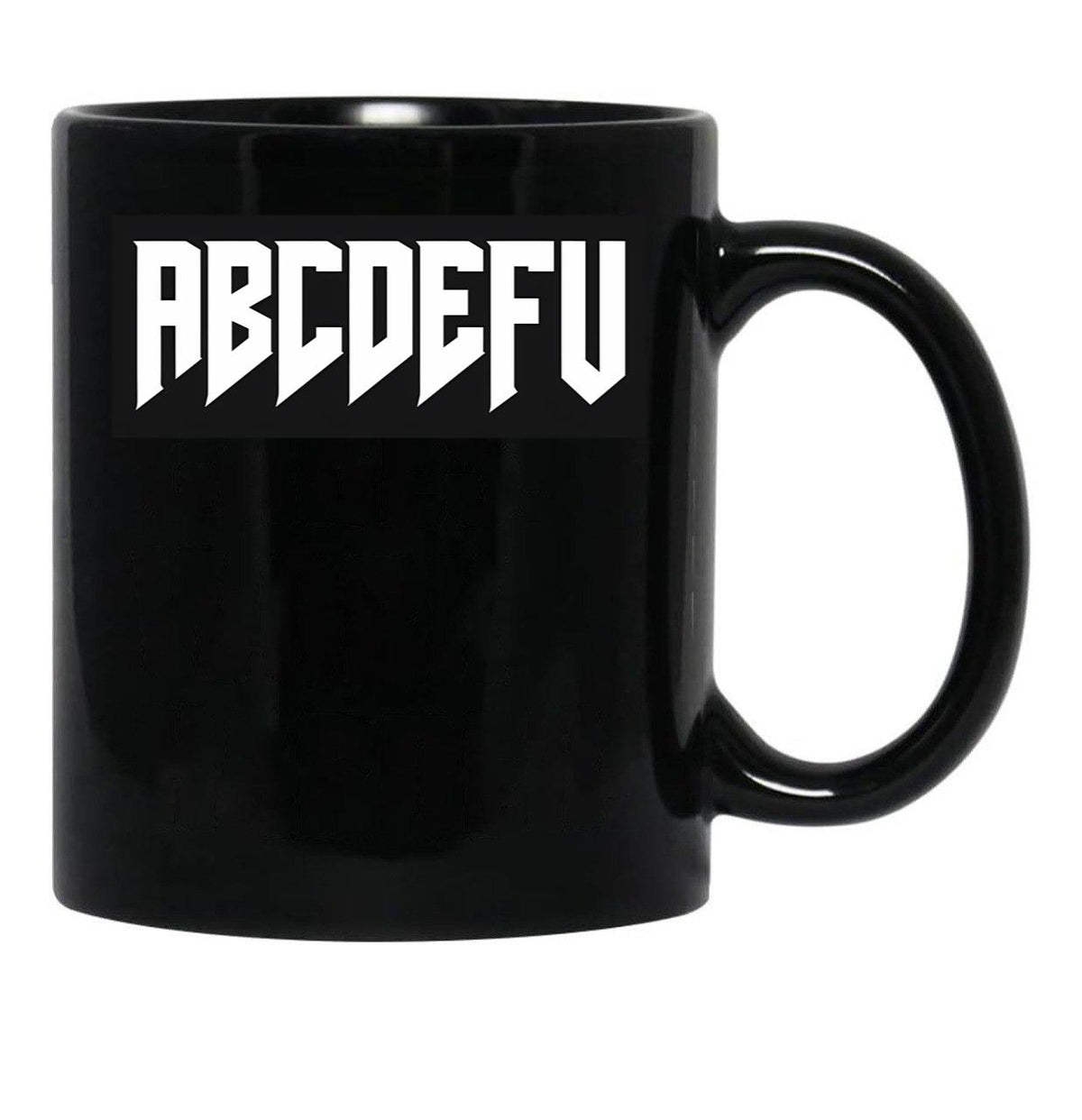 Abcdefu Black Coffee Mug, Gift Coffee Mug - Black