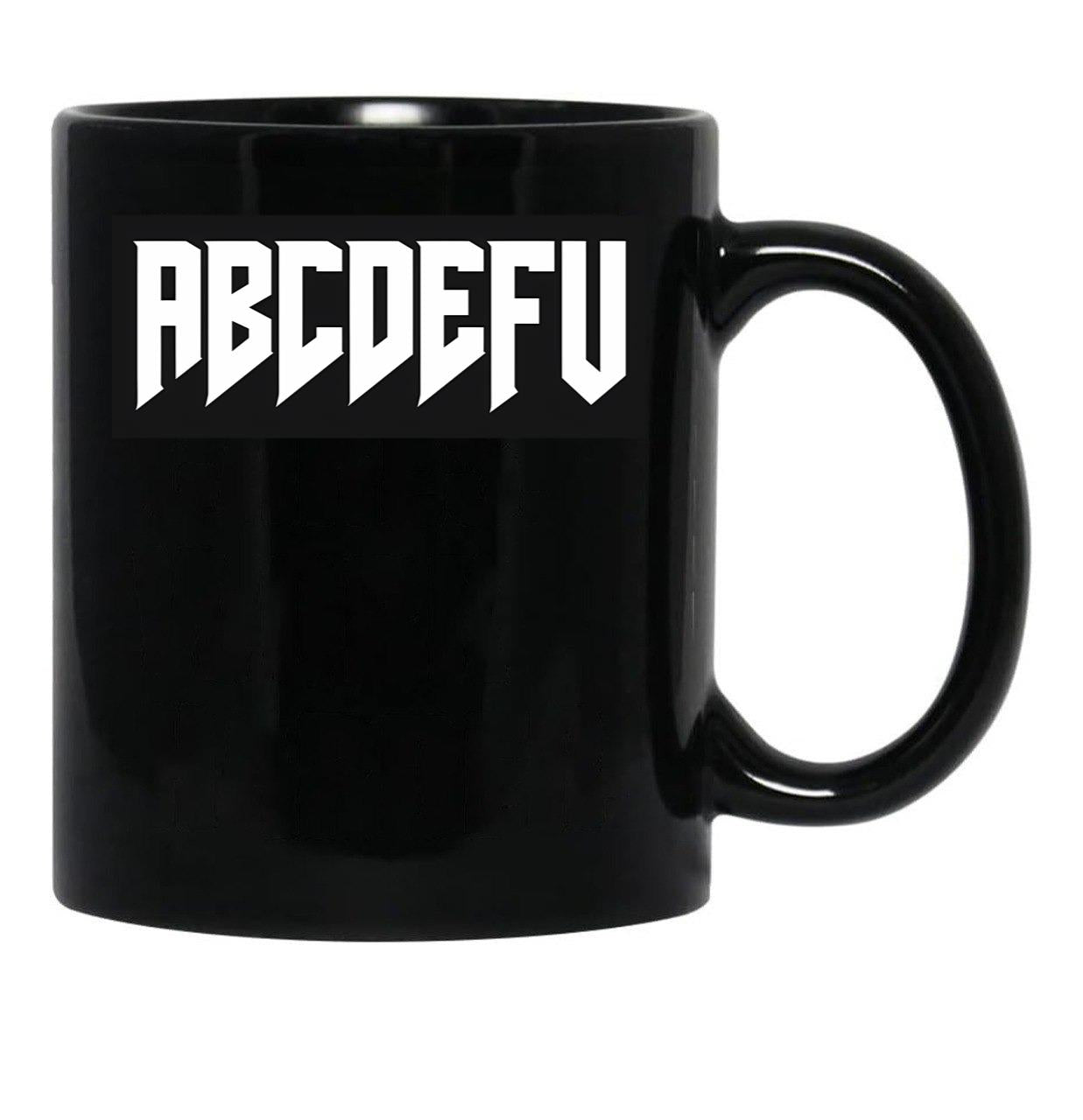 Abcdefu Black Coffee Mug, Gift Coffee Mug - Black