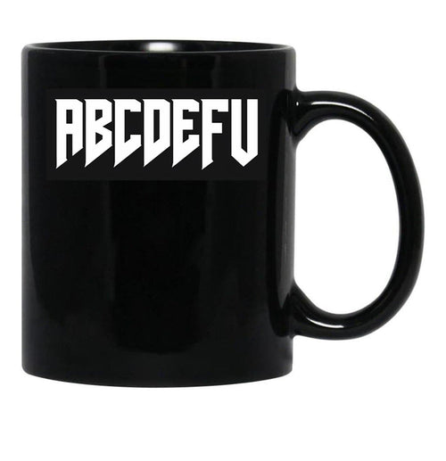 Abcdefu Black Coffee Mug, Gift Coffee Mug - Black