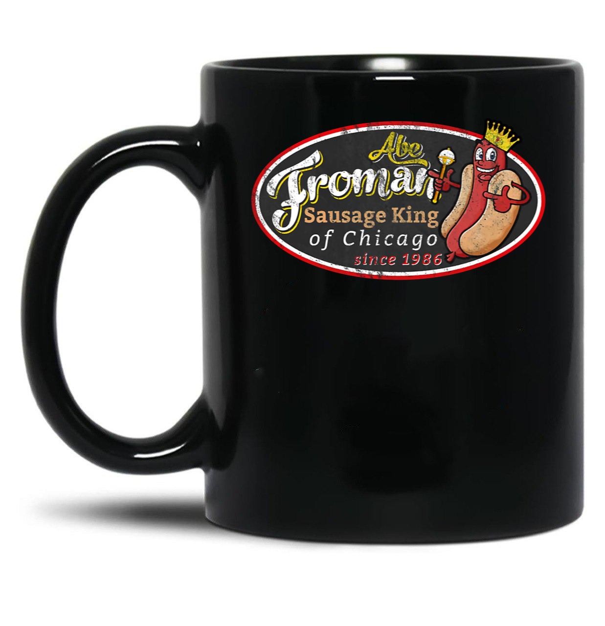 Abe Froman Sausage King Worn Oval Black Coffee Mug, Gift Coffee Mug