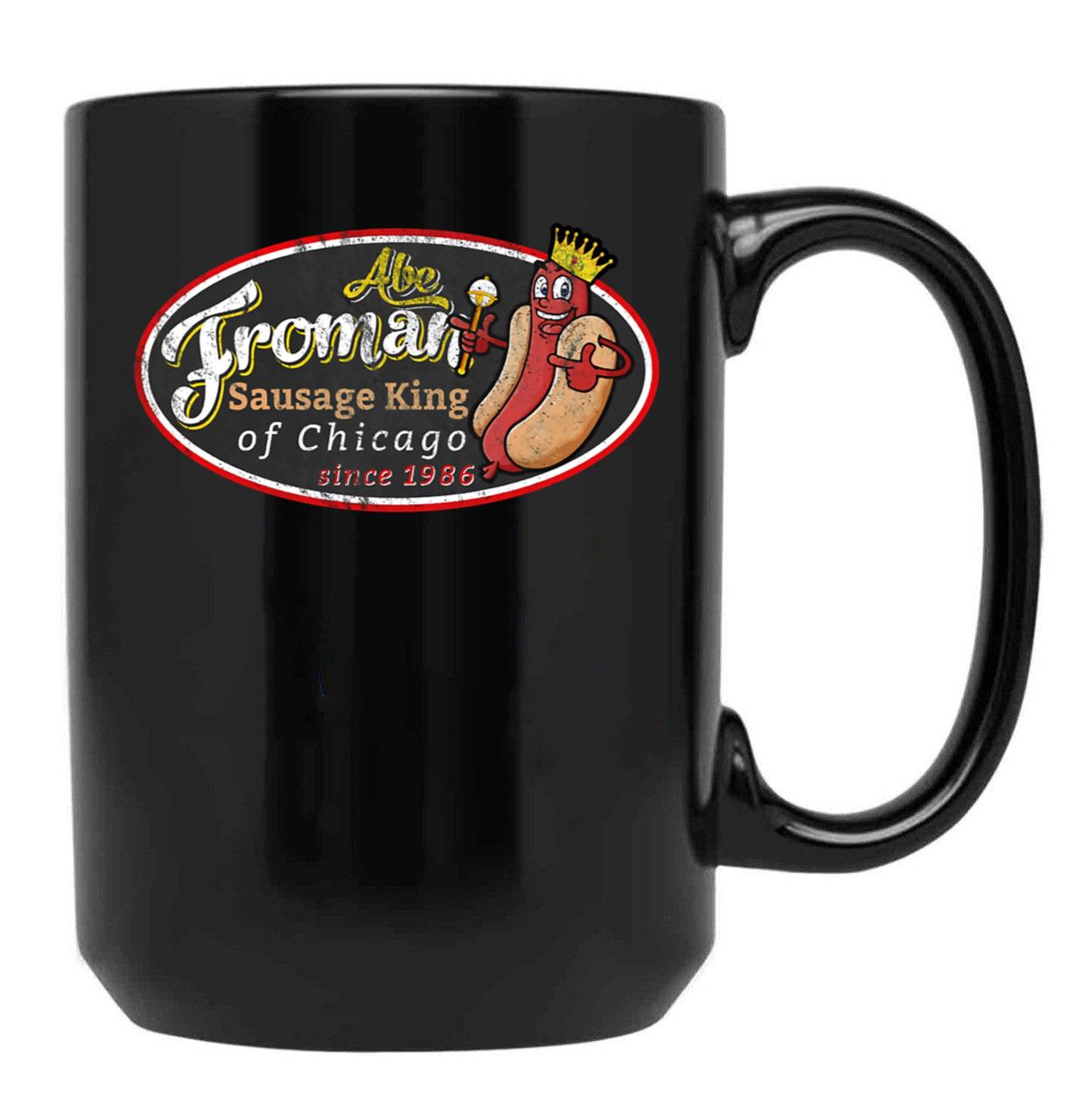 Abe Froman Sausage King Worn Oval Black Coffee Mug, Gift Coffee Mug