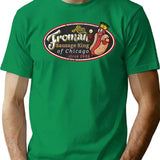 Abe Froman Sausage King Worn Oval Premium Heavyweight Cotton T-Shirt - Green