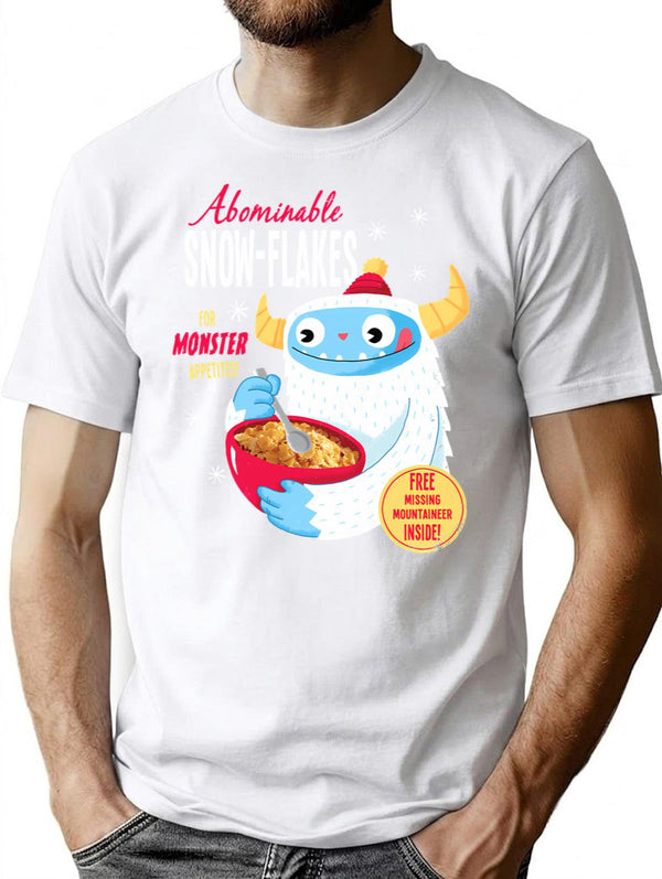 Abominable Snowflakes T-Shirt for Men & Women, T-Shirts Graphic Tee - White