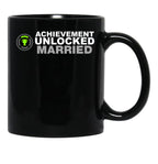 Achievement Unlocked Married Black Coffee Mug, Gift Coffee Mug - Black