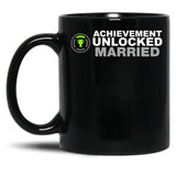Achievement Unlocked Married Black Coffee Mug, Gift Coffee Mug - Black