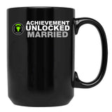 Achievement Unlocked Married Black Coffee Mug, Gift Coffee Mug