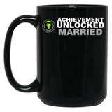 Achievement Unlocked Married Black Coffee Mug, Gift Coffee Mug