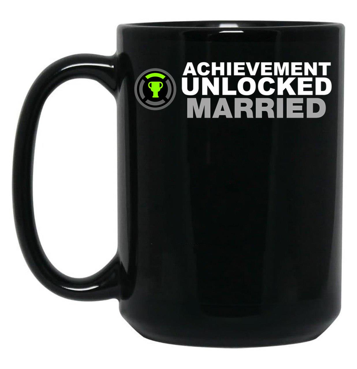 Achievement Unlocked Married Black Coffee Mug, Gift Coffee Mug