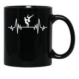 Acroyoga Heartbeat Acro Funny Acroyoga Yoga Black Coffee Mug, Gift Coffee Mug - Black