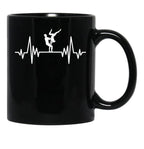 Acroyoga Heartbeat Acro Funny Acroyoga Yoga Black Coffee Mug, Gift Coffee Mug - Black