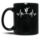 Acroyoga Heartbeat Acro Funny Acroyoga Yoga Black Coffee Mug, Gift Coffee Mug - Black